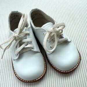 White Dress Leather Lace Up Saddle Shoes Baby/Toddler Shoes
